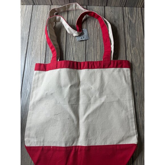 Cornell University Canvas Tote Bag In Red & Natural Colors - Picture 5 of 7